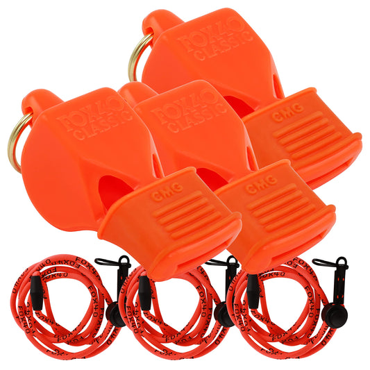 Fox 40 Classic CMG w/Breakaway Lanyard 3 Pack (Orange)