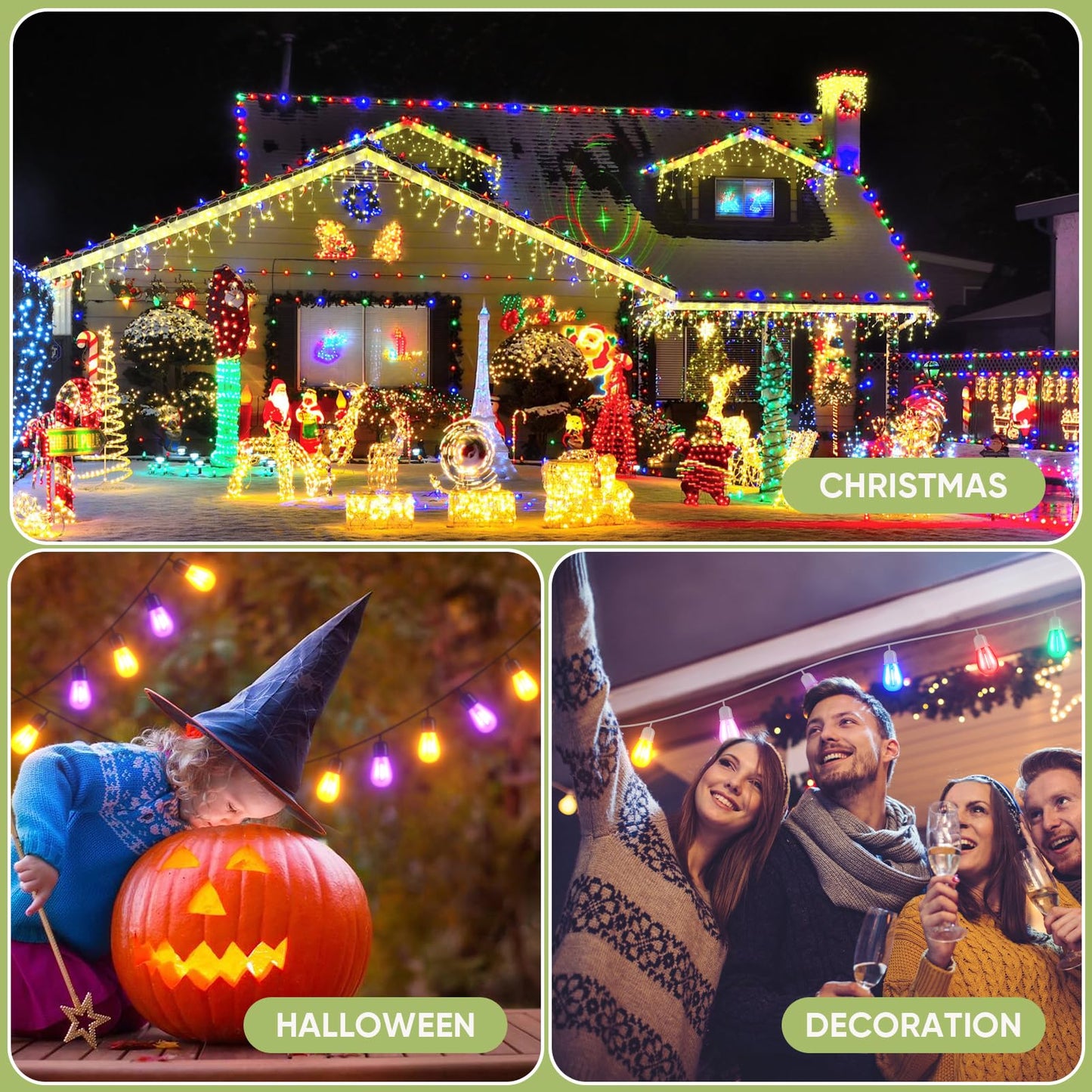 30-Pack Orange Purple String Light Bulbs, S14 LED Replacement Bulbs for Outdoor String Lights, Patio Light Bulbs, 1W E26 Base for Halloween Christmas,Holiday Lighting,Home Decor (Orange + Purple)