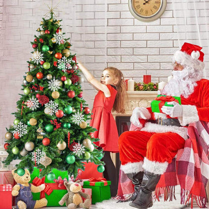 DearHouse 36Pcs Christmas Glitter Snowflake Ornaments Clearance, 4 Inch Plastic Snowflake Christmas Tree Ornaments for Winter Wonderland Christmas Party Decorations, Silver