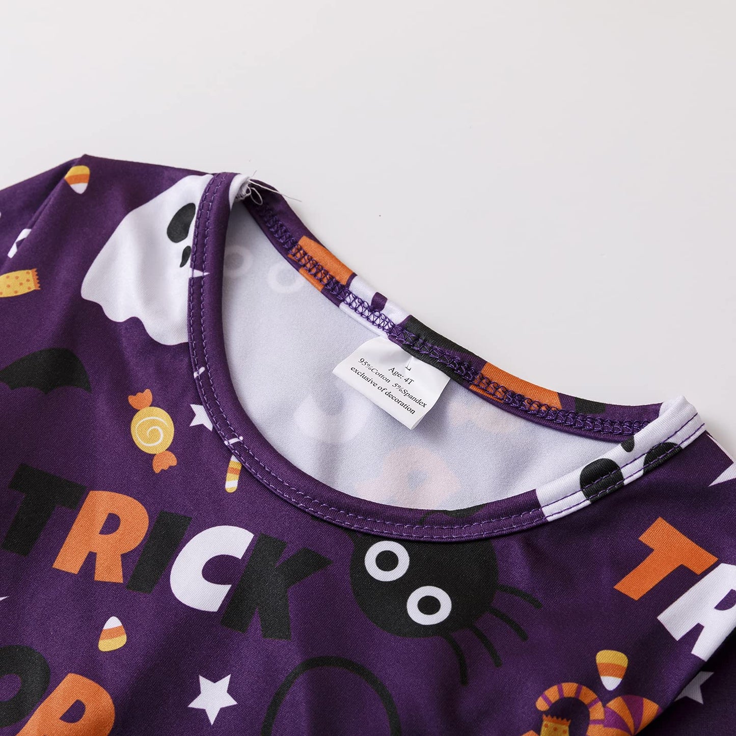 DALITA BOUTIQUE Halloween Kids Toddler Baby Girls Spider Ghost Print Dresses Long Sleeve 4-5T