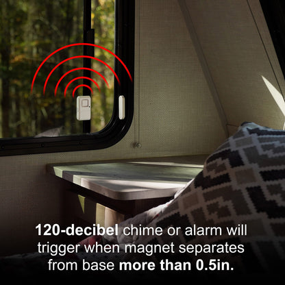 GE Personal Security Window and Door Alarm, 2 Pack, DIY Protection, Burglar Alert, Wireless Chime/Alarm, Easy Installation, Home Security, Ideal for Home, Garage, Apartment and More, White, 45115