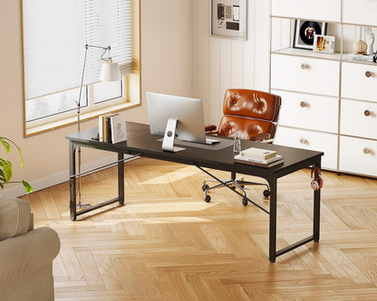 Coleshome 71 Inch Computer Desk, Modern Simple Style Desk for Home Office, Study Student Writing Desk, Black