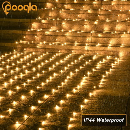 Christmas Net Lights, 360 LED Outdoor Net Mesh Lights for Bushes 21x5 ft, 8 Modes Waterproof Twinkle String Lights Connectable for Christmas Hedge Yard Garden Decor, Warm White