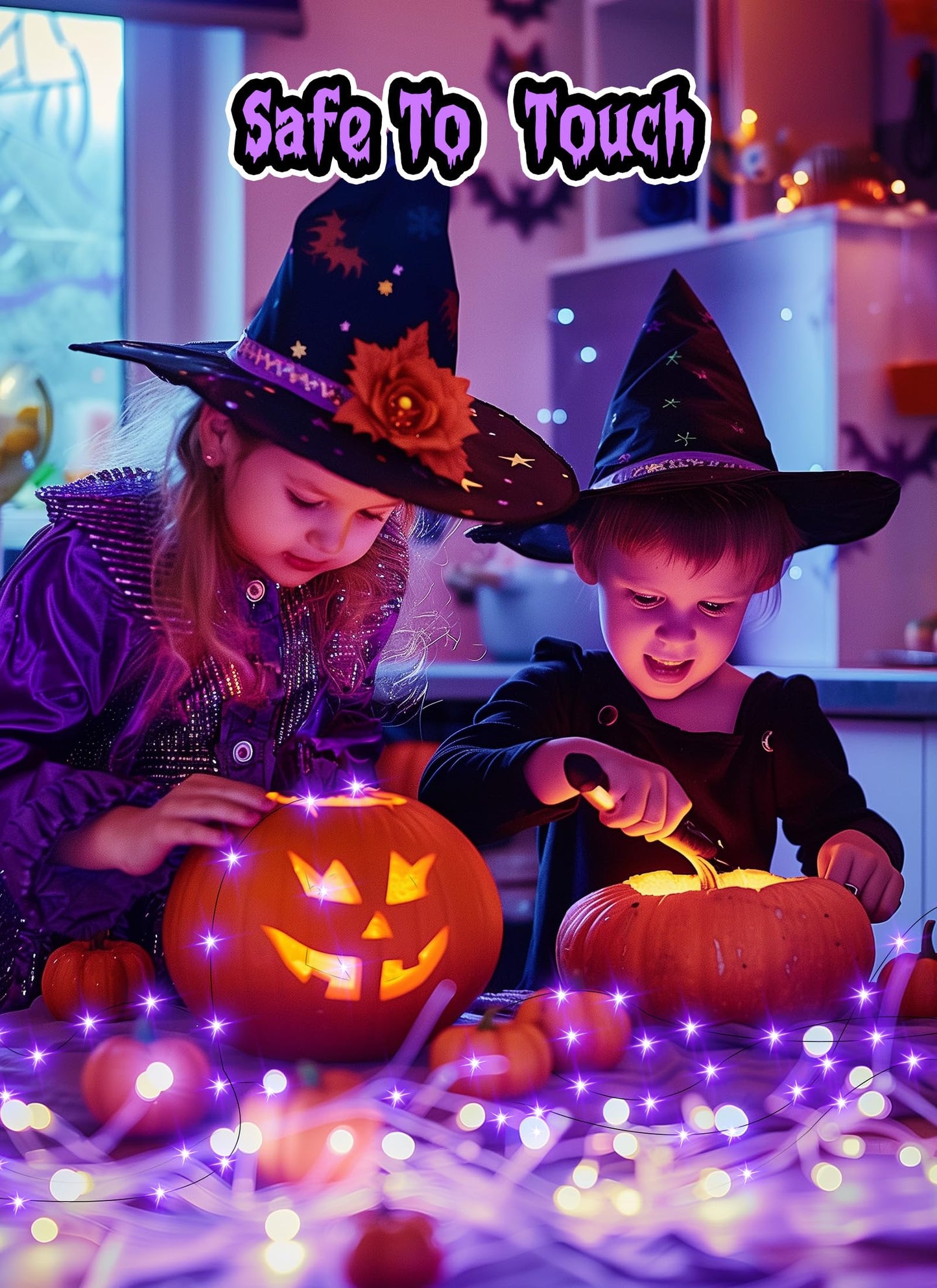 Halloween USB Fairy Lights Plug in, 33Ft 100 LED Twinkle String Lights with Remote and Timer, Waterproof 8 Modes for Bedroom Home Party Ghost Haunted House Indoor Outdoor Decorations, Purple