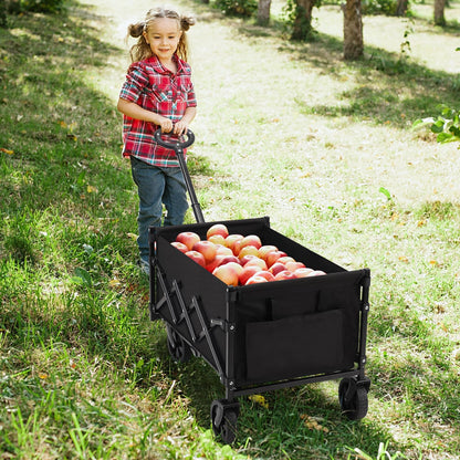 Folding Wagon Cart,Portable Heavy Duty Utility Foldable Garden Wagon Cart for Sports, Shopping, Camping and Outdoor Sport