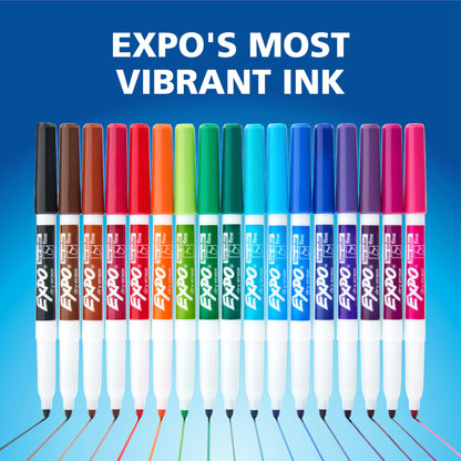 EXPO Dry Erase Markers, Low Odor Ink, Black, Fine Tip, 4 Count - Easily Erases, Vibrant Ink, Ideal for Classroom, Back to School Supplies, Teachers, Office, Whiteboard & Home