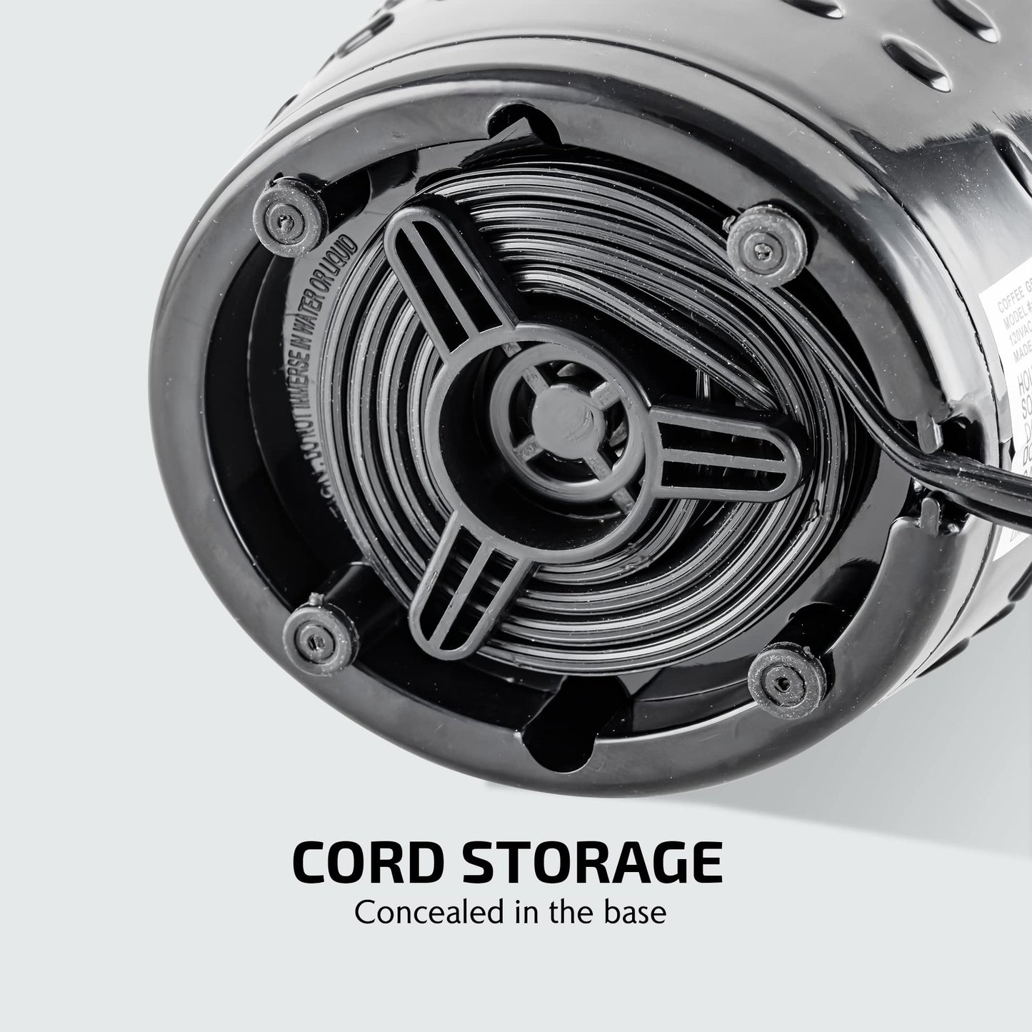 OVENTE Electric Coffee Grinder for Beans, Spices and More, 2.5Oz Compact Grinding Mill, Spice Grinder with Stainless Steel Blade, Pulse Button Operation and Transparent Easy to Open Lid, Black CG225B