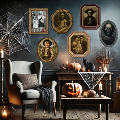 Garma Halloween Decorations Indoor, 3D Changing Face Moving Portrait Pictures Frames for Scary Halloween Haunted Mansion House Decor Wall Decoration- 6 Pack