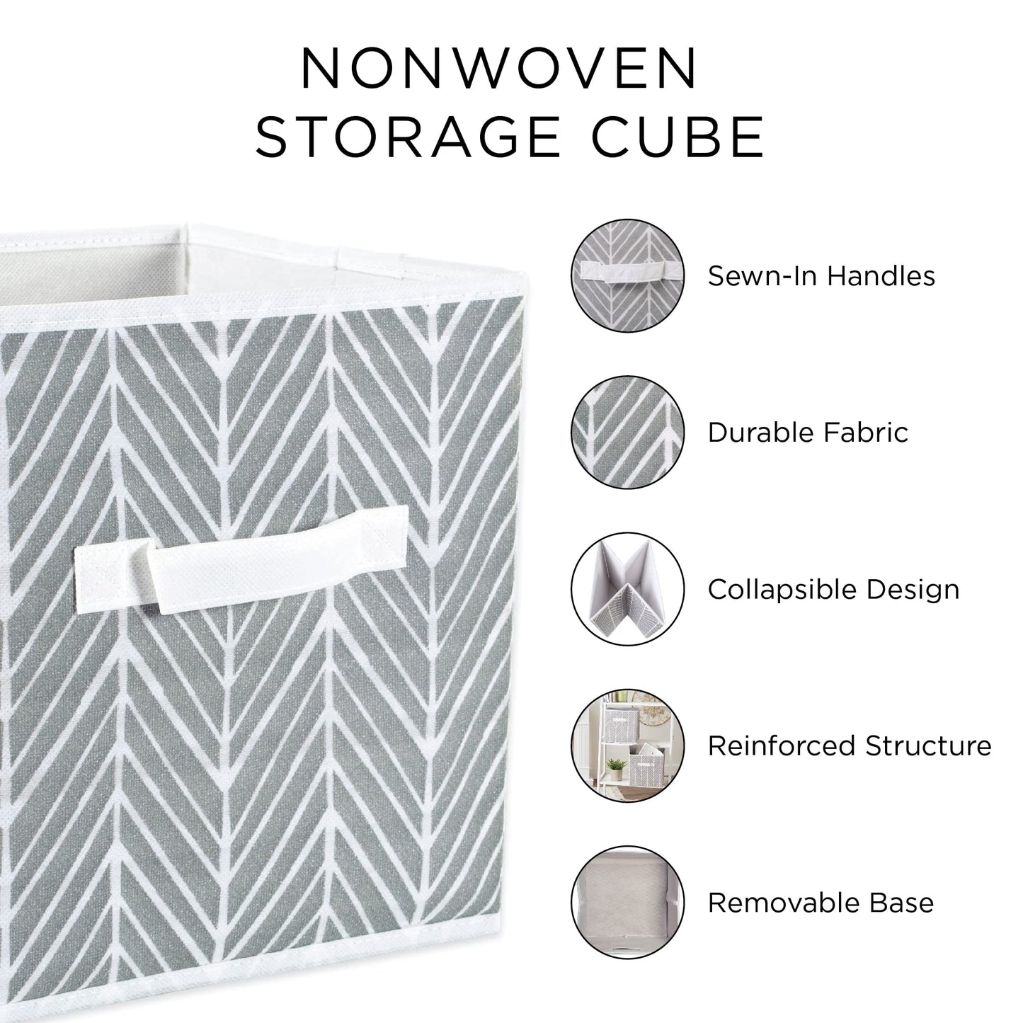 DII Non Woven Polyester, Starburst Storage Bin, Small, Gray