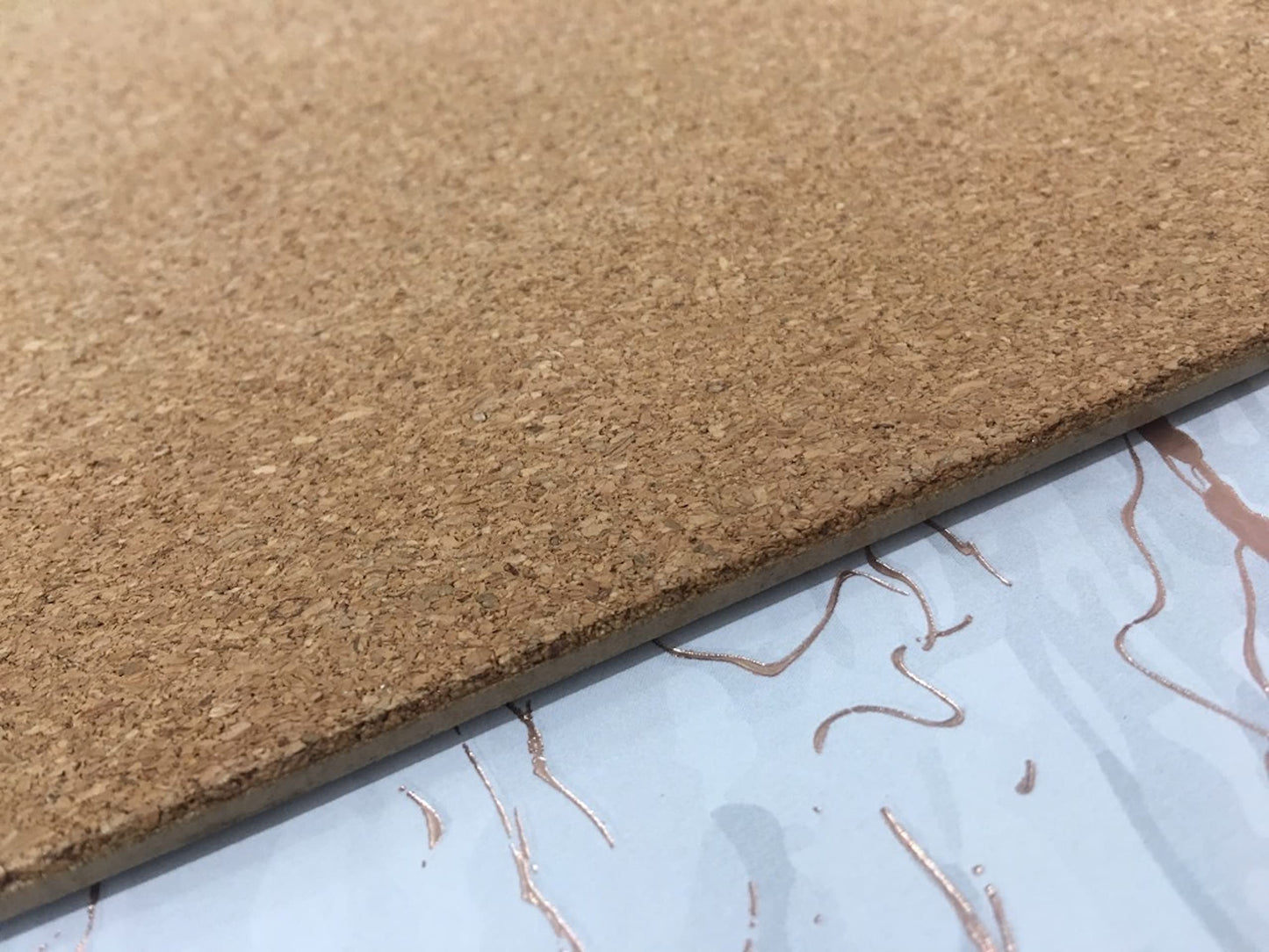 Dainty Home Marble Cork Place Mats Round Rose Gold 15"x15" Set of 2 Washable Placemats Heat Resistant Placemats Non Slip Table Placemats