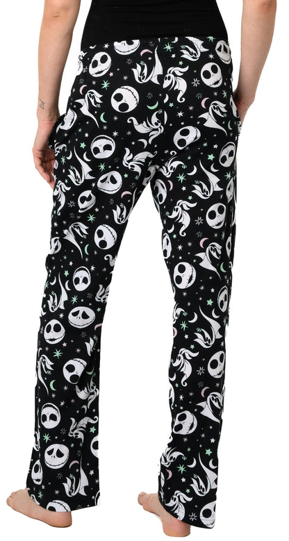 Disney Womens Lounge Pants Pajama Bottoms AOP (Jack Skellington & Zero, 3X)