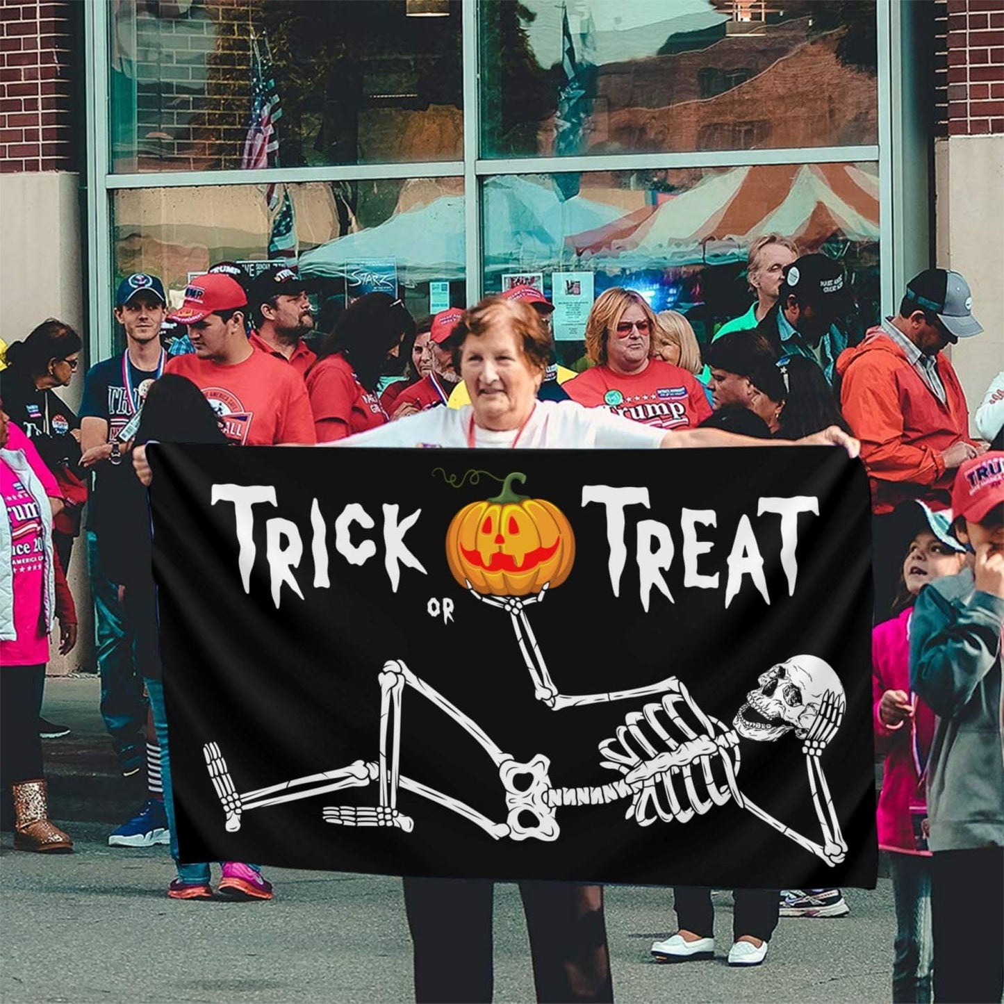 Halloween Skull Flag 3x5 Ft Outdoor Outside With Grommets Indoor Trick Or Treat Flags House Yard Garden Decorations Holiday Banner Sign