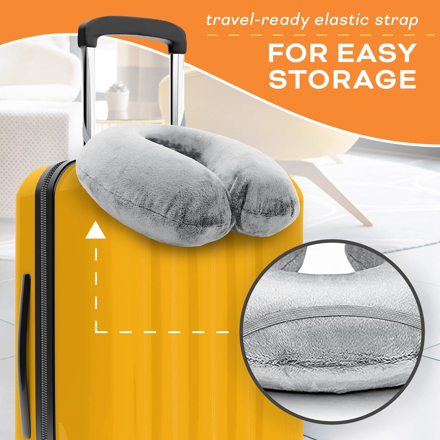 Crafty World Travel Neck Pillow Washable Cover Comfortable Memory Foam Airplane Travel Accessories Essentials Plane Neck Support Pillow for Neck Pain Relief and Sleeping Grey