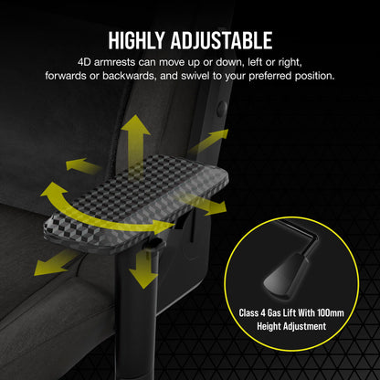 Corsair T3 Rush Fabric Gaming Chair (2023) – Racing-Inspired Design – Soft Fabric Exterior – Padded Neck Cushion – Memory Foam Lumbar Support – Adjustable Seat Height – Charcoal