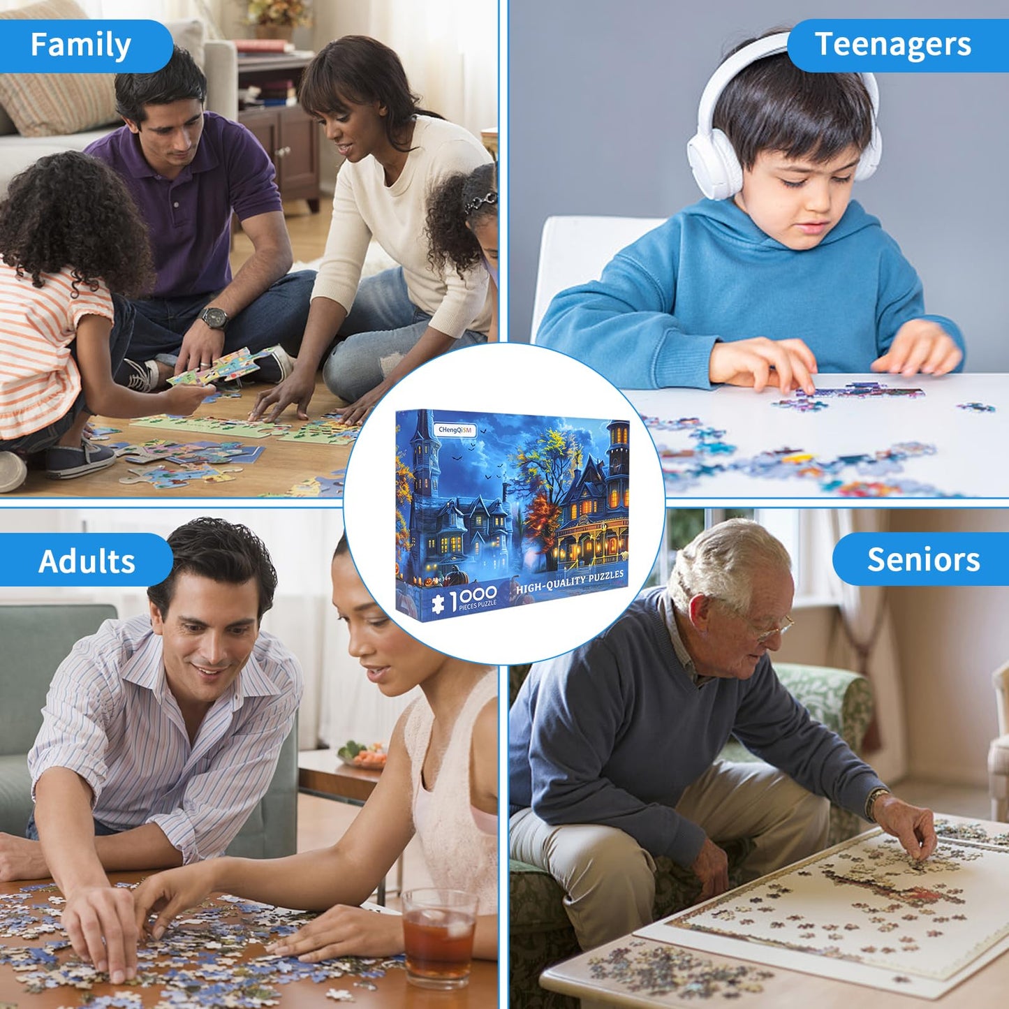 Halloween Puzzles for Adults 1000 Pieces, Halloween House Halloween Puzzle 1000 Piece Puzzle for Adults Halloween Scene Puzzles for Adults Halloween Jigsaw Puzzles 1000 Pieces Halloween Puzzles