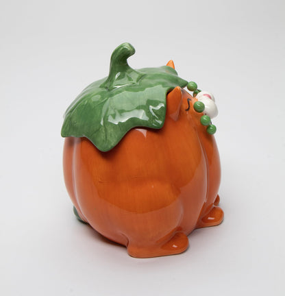Cosmos Gifts Fine Ceramic Whisker Pumpkin Cat Candy Treat Bowl, 7-1/4" H