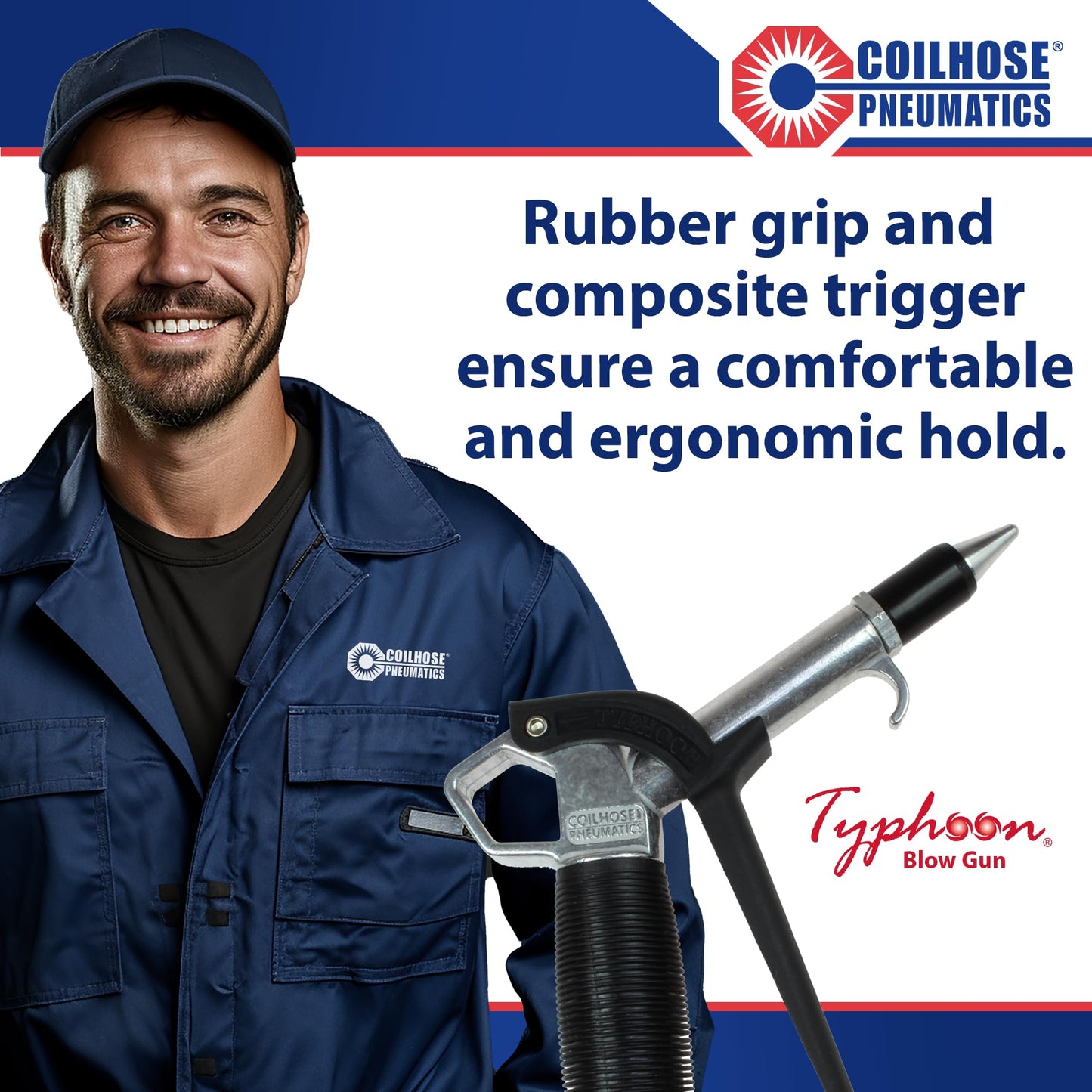 Coilhose Pneumatics TYP-2500CS Typhoon High Volume Blow Gun, 1/4-Inch NPT with High Flow Tip