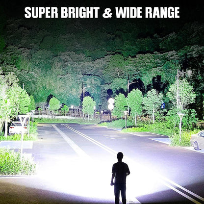 Flashlights LED High Lumens Rechargeable, High Lumen Super Bright Flashlight, USB Fast Charging High Powered Flash Light, Powerful IPX7 Waterproof Handheld Flashlights for Home,Camping(2 Pack)