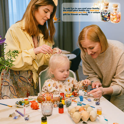 Geiserailie 50 Pieces Small Tiny Glass Spell Jars Bottle with Cork Stopper Witchy Gifts Witchcraft Supplies Wishing Bottles with Eye Screws Funnel Rope for DIY Crafts(Transparent,Style A)