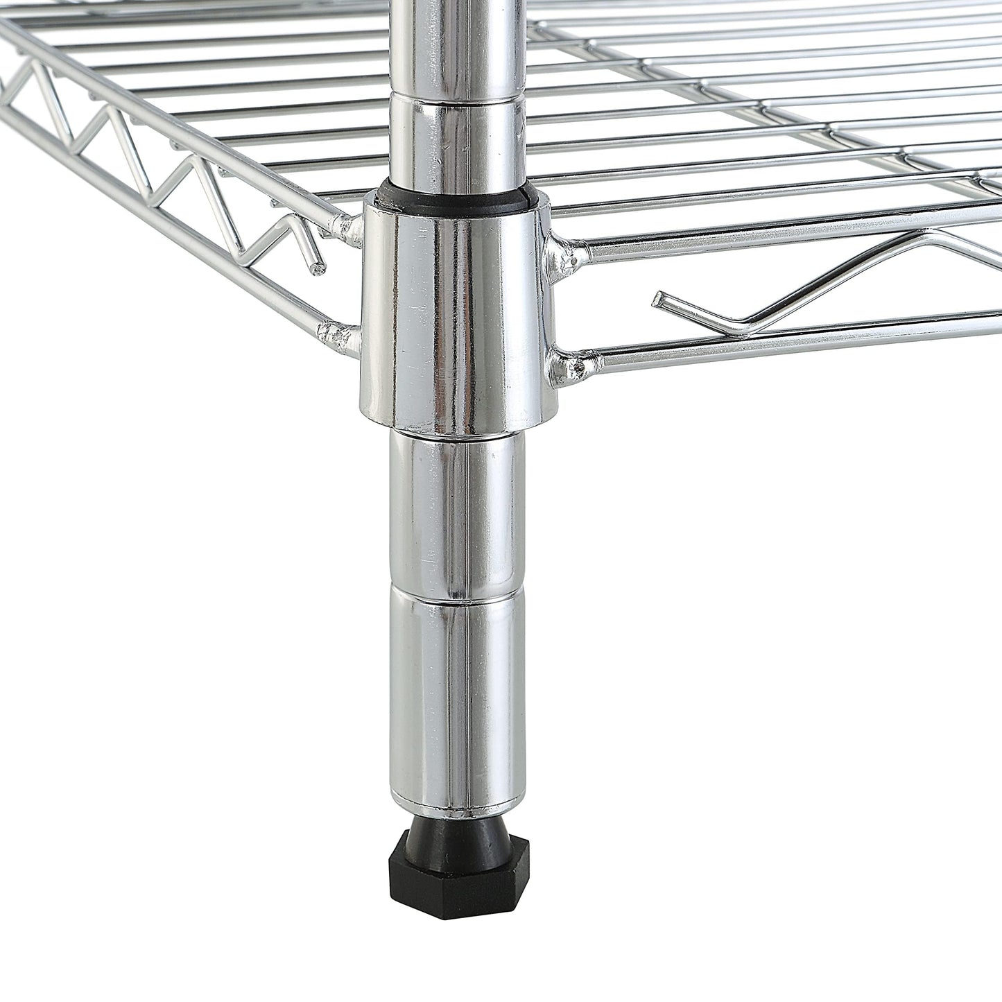 Amazon Basics 3-Shelf Adjustable Heavy Duty Steel Wire Rack Storage Shelving Organizer for Kitchen, Garage, 23.2" L x 13.4" W x 30" H, Black