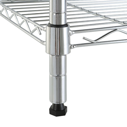 Amazon Basics 3-Shelf Adjustable Heavy Duty Steel Wire Rack Storage Shelving Organizer for Kitchen, Garage, 23.2" L x 13.4" W x 30" H, Black