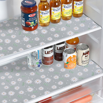 Daisy Shelf Liner for Kitchen Cabinets – Non-Adhesive, Non-Slip Drawer & Refrigerator Liner – Waterproof, Washable Cabinet Mat Floral Pattern, Easy to Cut & Install – Fits Pantry, Bathroom, Office