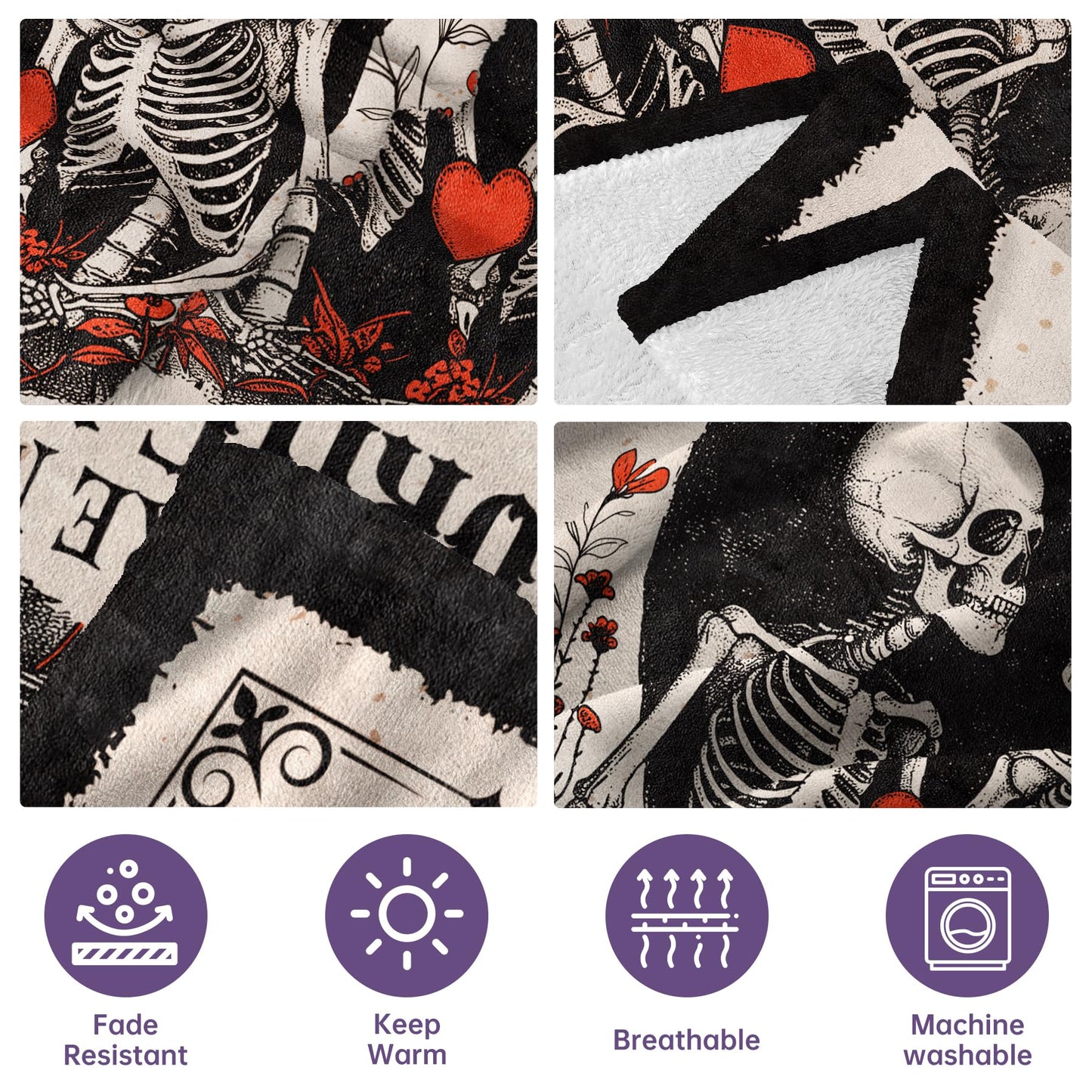 Juratar Gifts for Him Her, Anniversary Halloween Blanket for Women Men, Birthday Gifts for Boyfriend Girlfriend, I Love You Gift, Engagement, Wedding Gift for Wife, Husband, Couple, 60"X50"