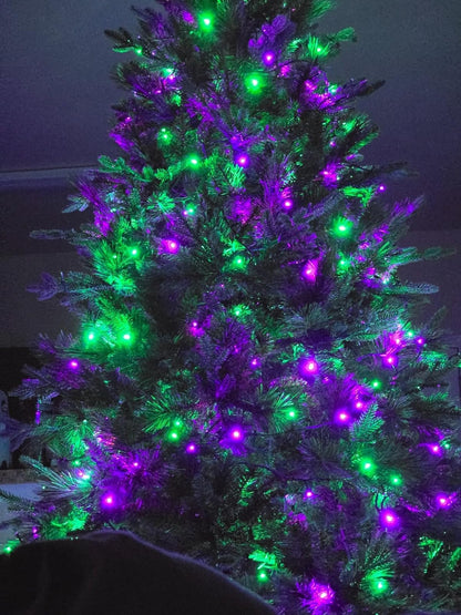 Connectable Purple and Green Halloween Lights, 2Pack 164ft 400Led 13 Modes String Lights Plug in, Twinkle Light with Timer Indoor/Outdoor for Tree Party Halloween Decorations