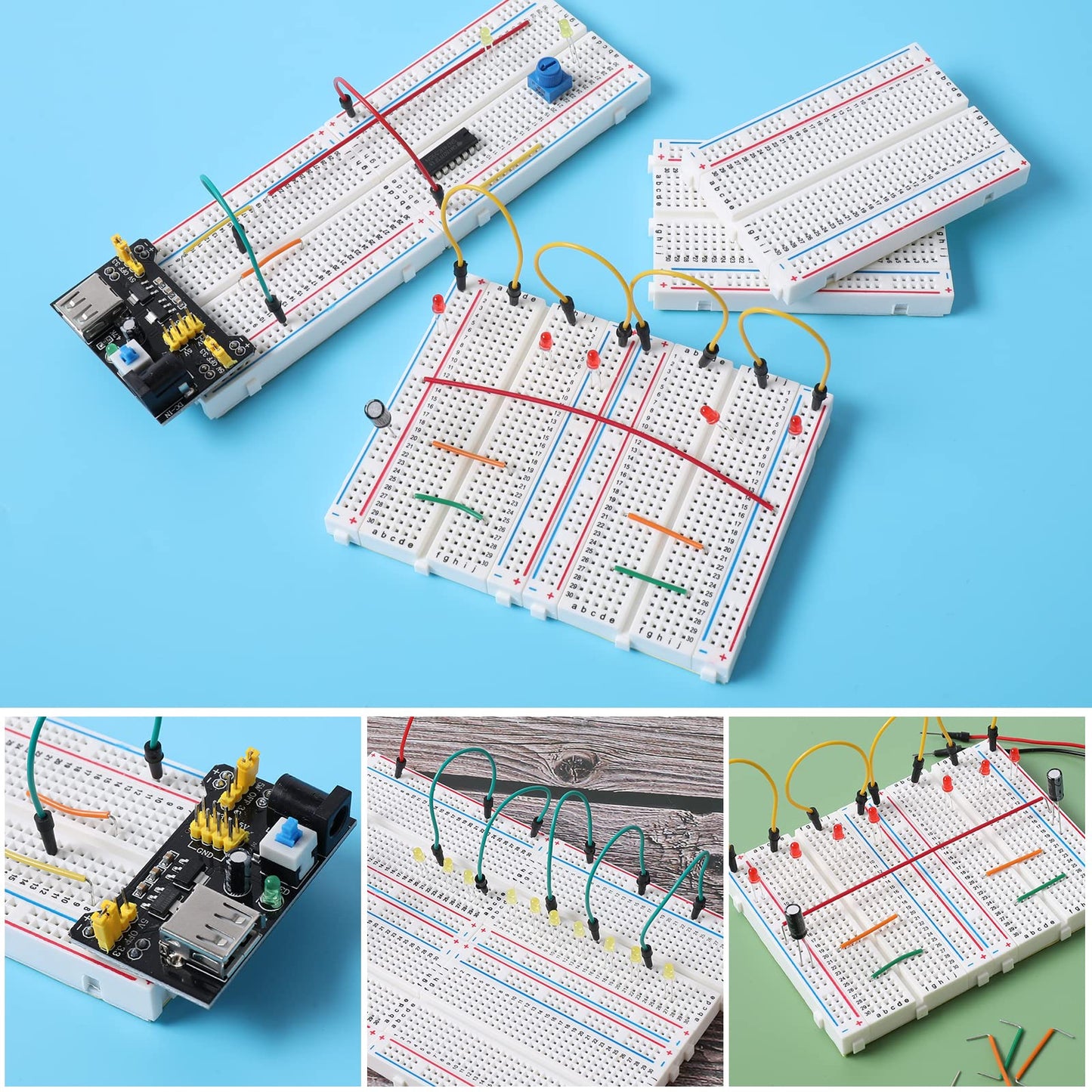 DEYUE breadboard Set Prototype Board - 6 PCS 400 Pin Solderless Board Kit for Raspberry pi and Arduino Project