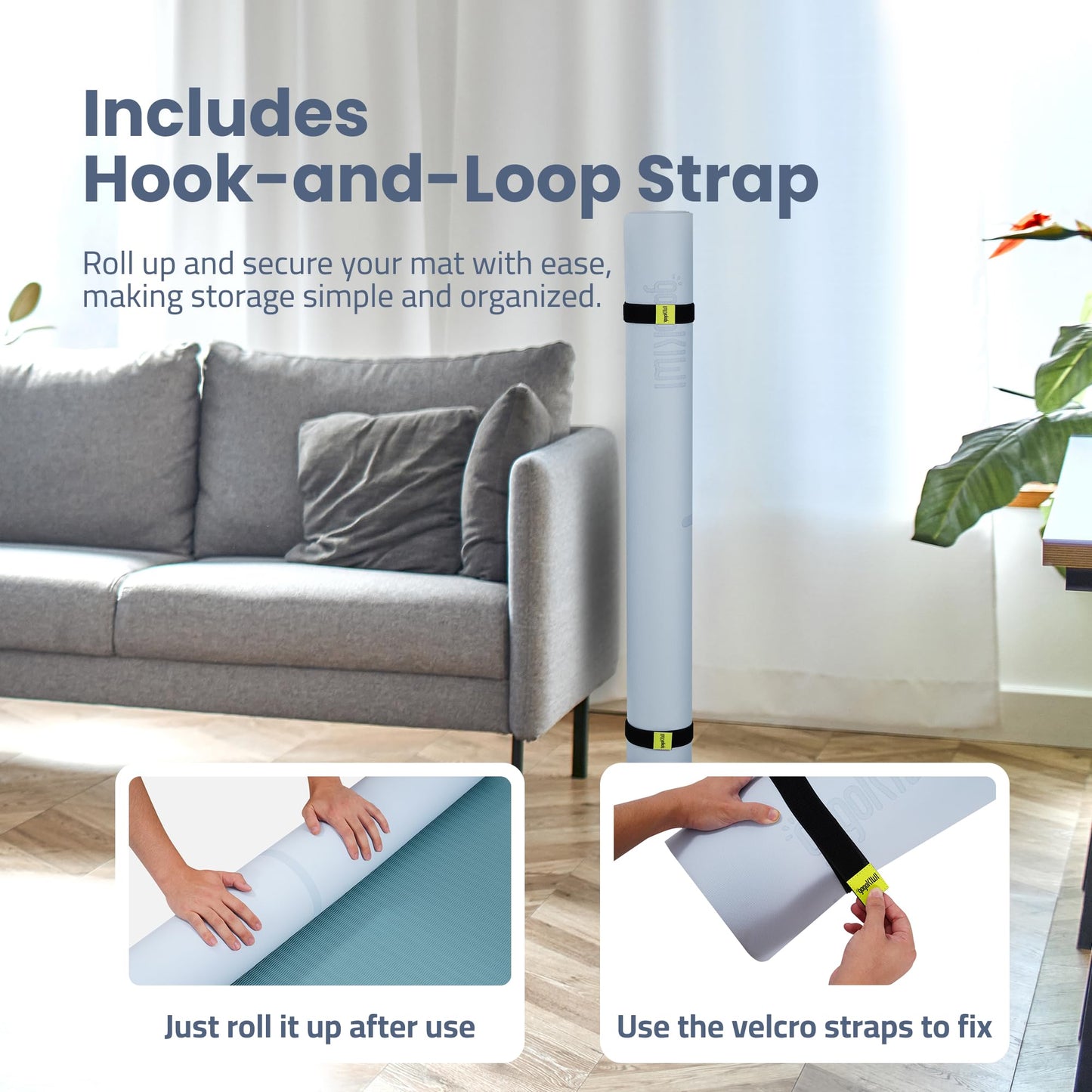 Large Yoga Mat (6'x4') – 1/4" & 1/2" Thick Exercise Mats for Home Workout, Extra Wide Workout Mats for Home Gym, Yoga, Pilates, Stretching, Floor & More