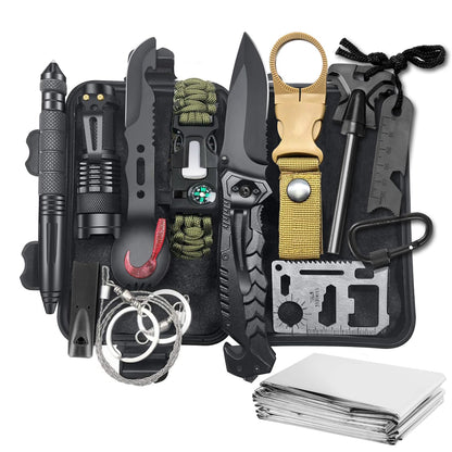 KEPEAK Survival Kit, Survival Gear and Equipment 13 in 1, Emergency Survival Tool Cool Gadgets for Outdoor Emergency Camping Hiking