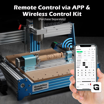 Genmitsu CNC Router Machine PROVerXL 4030 for Wood Metal Acrylic MDF Carving Arts Crafts DIY Design, 3 Axis Milling Cutting Engraving Machine, Working Area 400 x 300 x 110mm (15.7''x11.8''x4.3'')