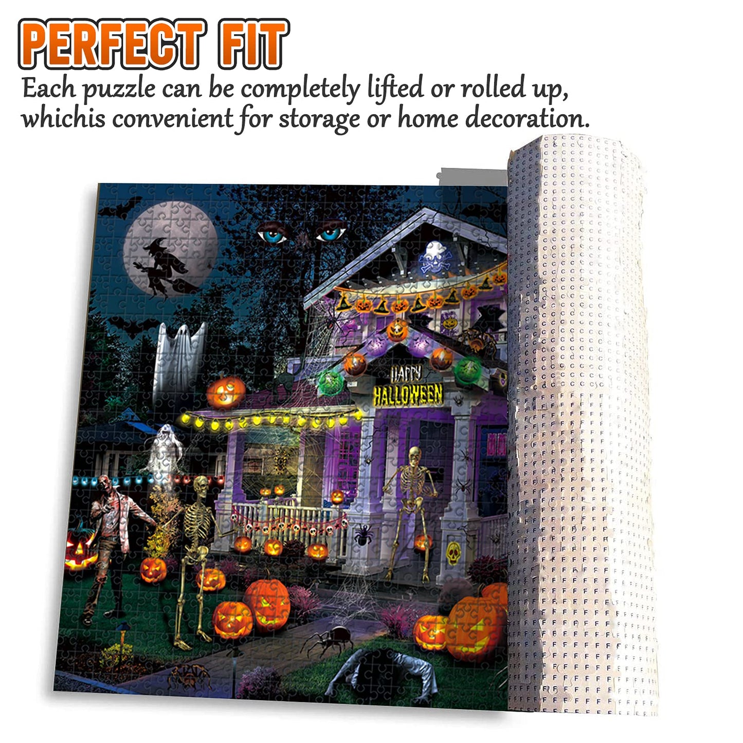Halloween Puzzles 1000 Pieces for Adults - 27.5" x 20" (Halloween Haunted House)