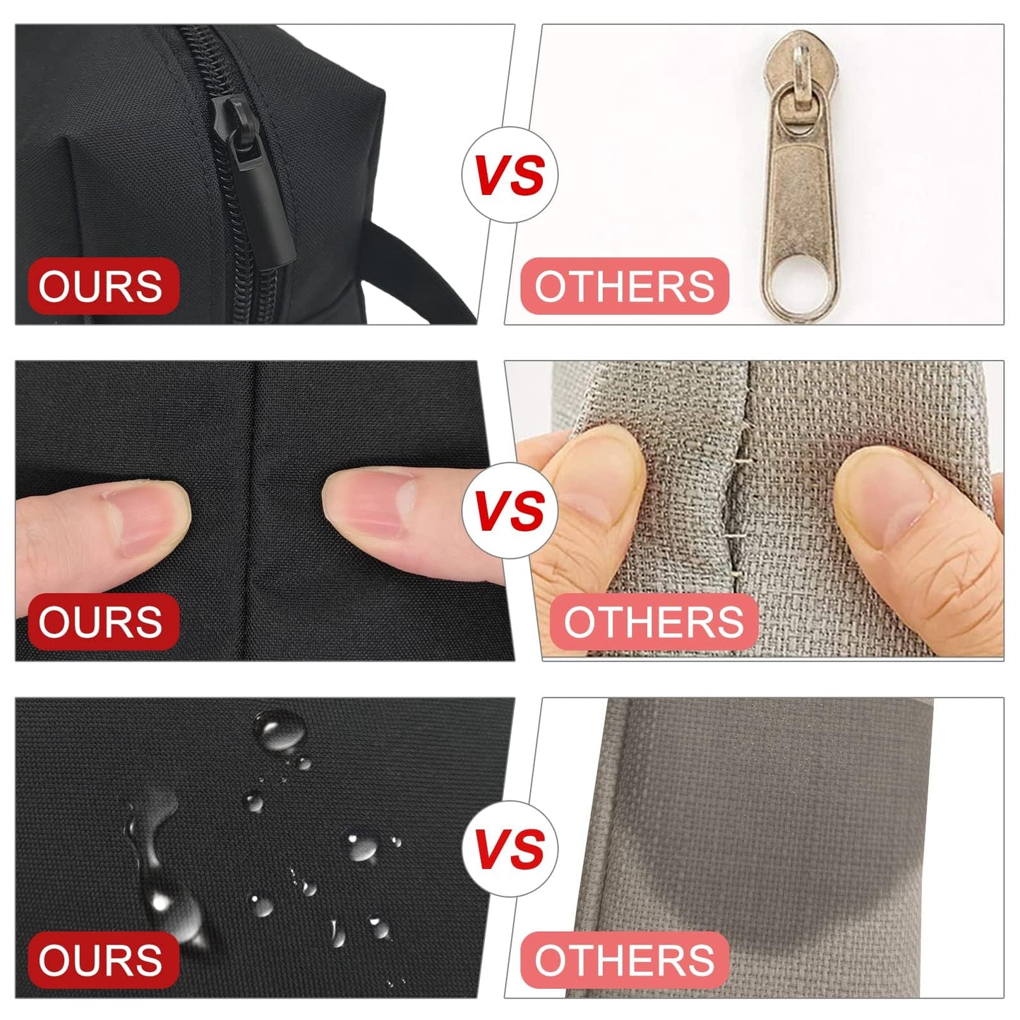 Fmeida Pencil Case Pouch - Water Resistant Pencil Pouch Portable Pencil Bag Simple Office Stationery Pouch with Handle Back to School Supplies - Black