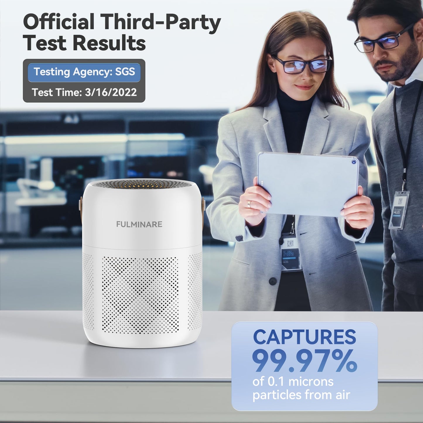 FULMINARE Air Purifiers for Bedroom, H13 True HEPA Air Purifiers for Home, Pets, Office, Quiet Small Air Filters with Timer Sleep Mode Speeds Control Night Light