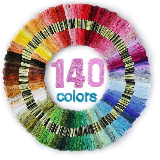 Embroidery Thread Floss 140 Colors Friendship Bracelet String Making Bracelets Cross Stitch Kit Supplies Thin Yarn Sewing Patterns Cotton Strings Crochet Braces Wrap Colored Rainbow Crafts