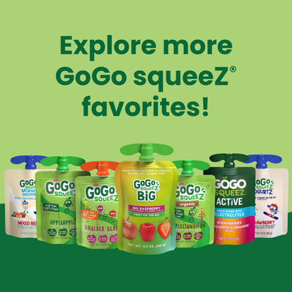 GoGo squeeZ Applesauce and Fruit Puree Variety Pack, Apple, Peach & Gimme Five!, 3.2 oz (Pack of 20), Unsweetened Fruit Snacks for Kids, Gluten Free, Nut Free and Dairy Free, BPA Free Pouches
