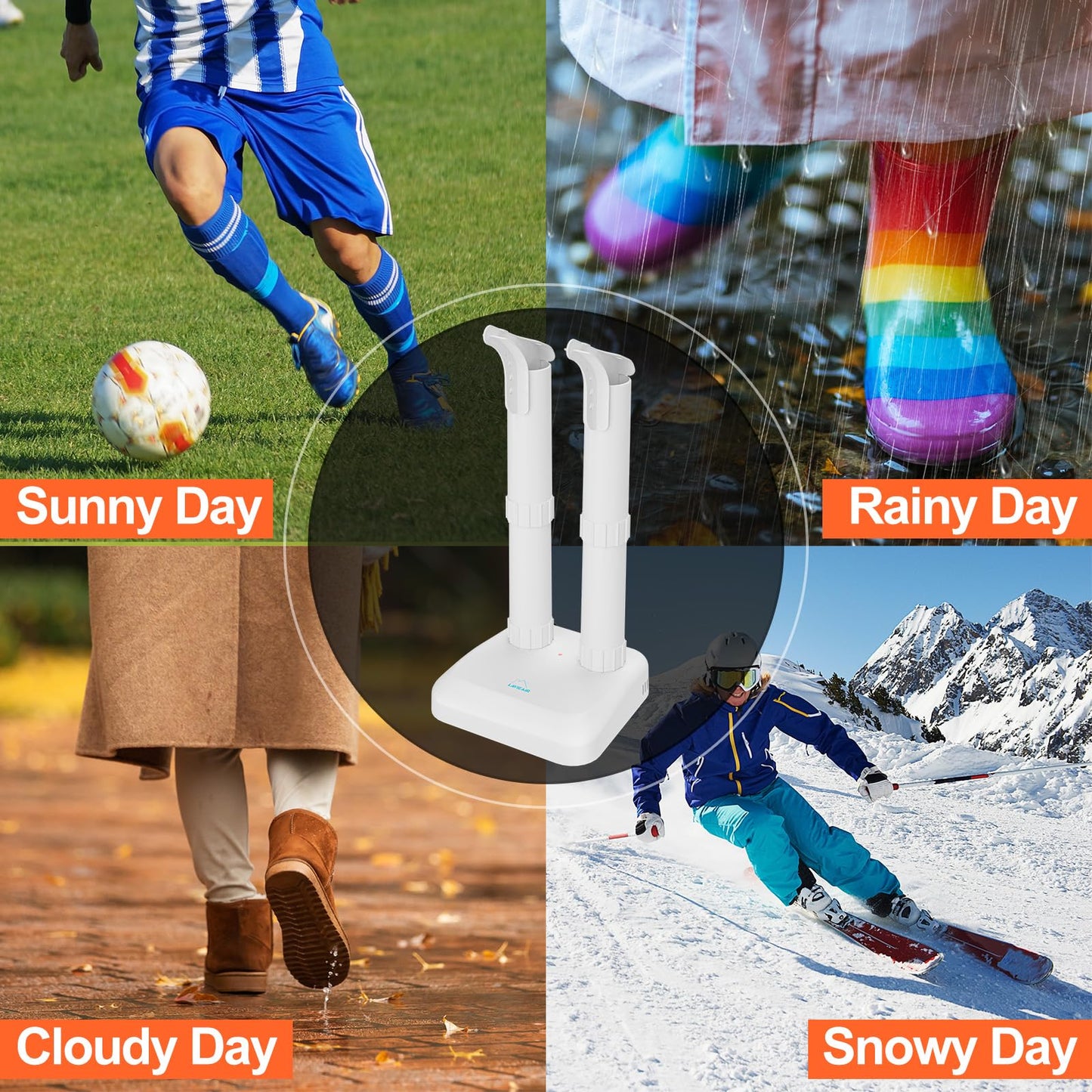 LAVIEAIR Boot Dryer Shoe Dryer for Work Boots Sneakers and Gloves, No Damage Ultra Low Temperature Drying, Fanless Noiseless Boot Warmer Deodorizer