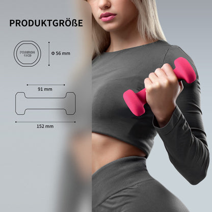 PROIRON Dumbbells Anti-Slip Neoprene Dumbbell Soft-Touch Grip Hand Weights Home Gym Exercise Women Men Arm Pilates Dumbbells in 1kg 1.5kg 2kg 3kg 4kg 5kg 8kg 10kg Pair