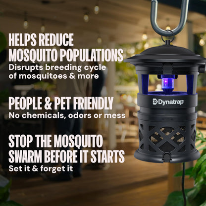 DynaTrap DT1130SR Mosquito & Flying Insect Trap - Outdoor/Indoor, Fly Catcher, Plug-in Bug Catcher/Bug Light, 1/2 Acre Coverage, Black