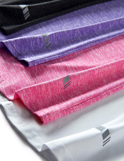 5 Pack: Women's Dry Fit Short Sleeve T Shirts, Athletic Workout Tee Tops for Gym Yoga Running (Set 3, Medium)