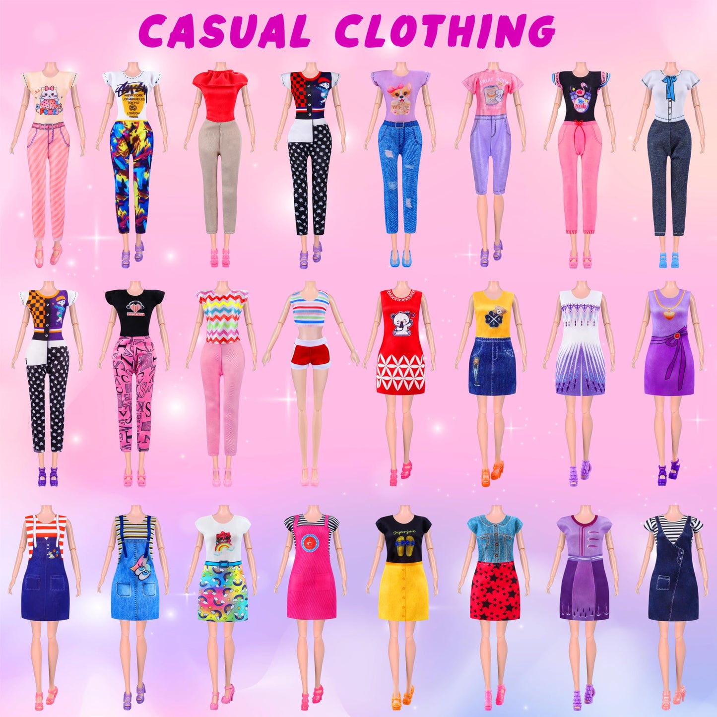 135 Pcs Doll Clothes and Accessories with Doll, Princess Gowns, Fashion Dresses, Slip Dresses, Top, Pants, Jumpsuit, Swimsuits, Shoes, Hangers, Doll Dress up Toys for Girls Kids Toddlers Toy Gifts