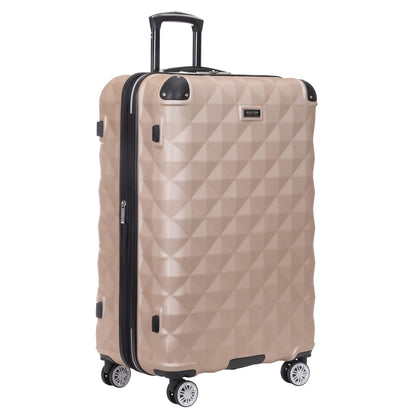 Kenneth Cole REACTION Diamond Tower Collection Lightweight Hardside Expandable 8-Wheel Spinner Travel Luggage, Rose Champagne, 3-Piece Set (20", 24", & 28")