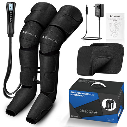 Gifts for Mom, Dad, Men, Women & Loved Ones – Air Compression Leg Massager with Heat – Ideal for Christmas, Mother Day & Father Day – Relieves Muscle Fatigue for Feet, Legs, Calves, Thighs, and Knees
