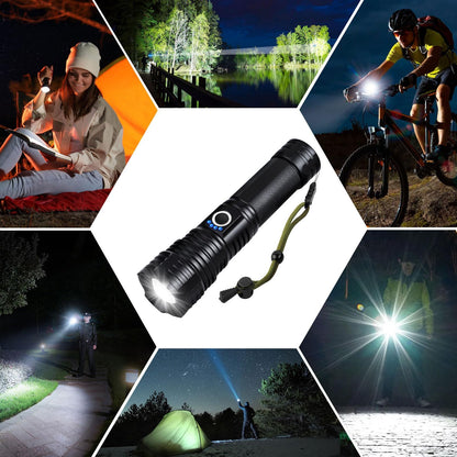 Led Flashlights 90,000 Lumen High Lumens Rechargeable 2 Pack, Brightest Flash Light with 5 Modes & 18H Runtime, IPX7 Waterproof, Powerful Handheld Flashlights for Home Camping Hiking