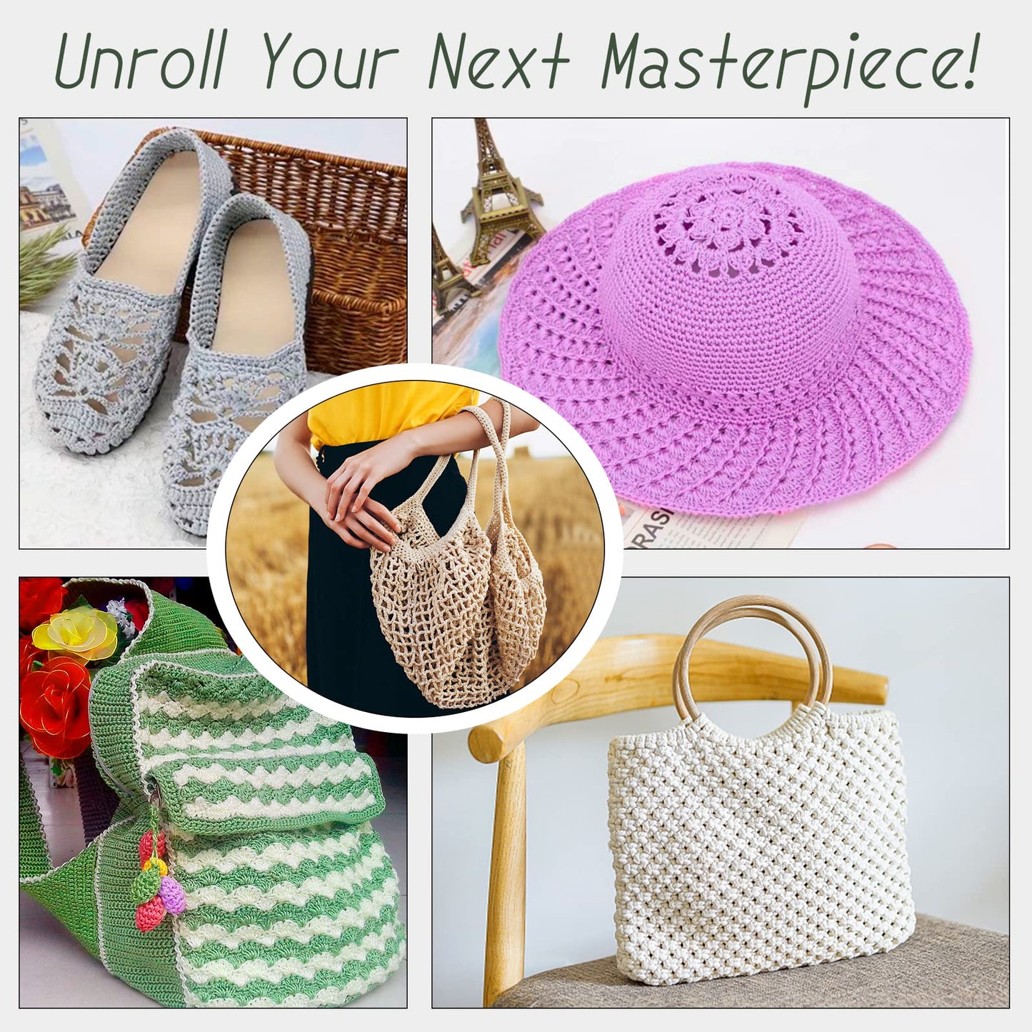 LEREATI Polyester Yarn 3 mm x 170 m, Macrame Yarn 3 mm Braided Macrame Cord Colourful, Macrame Cord 3 mm Coloured for Gift, Crochet Bag, Shoulder Bag, Place Plate, Home Decorations (Off White)