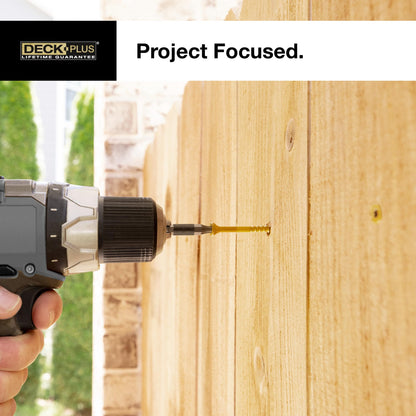 Deck Plus 3 Inch Epoxy Coated Exterior Wood and Fence Screws #10 x 3 Torx/Star Drive Included Coarse Thread, Outdoor Rust Resistant Decking Screw, Tan, 5 lb Box, 310 Pieces | 48419