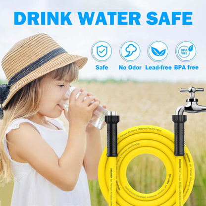 CircleRiver RV Drinking Water Hose 25FT with Storage Bag, 5/8" Premium Fresh Water Hose for RV, Camping, Marine, Trailer and Truck, BPA Free, Anti-Kink and Leak-Free, Drinking Water Safe