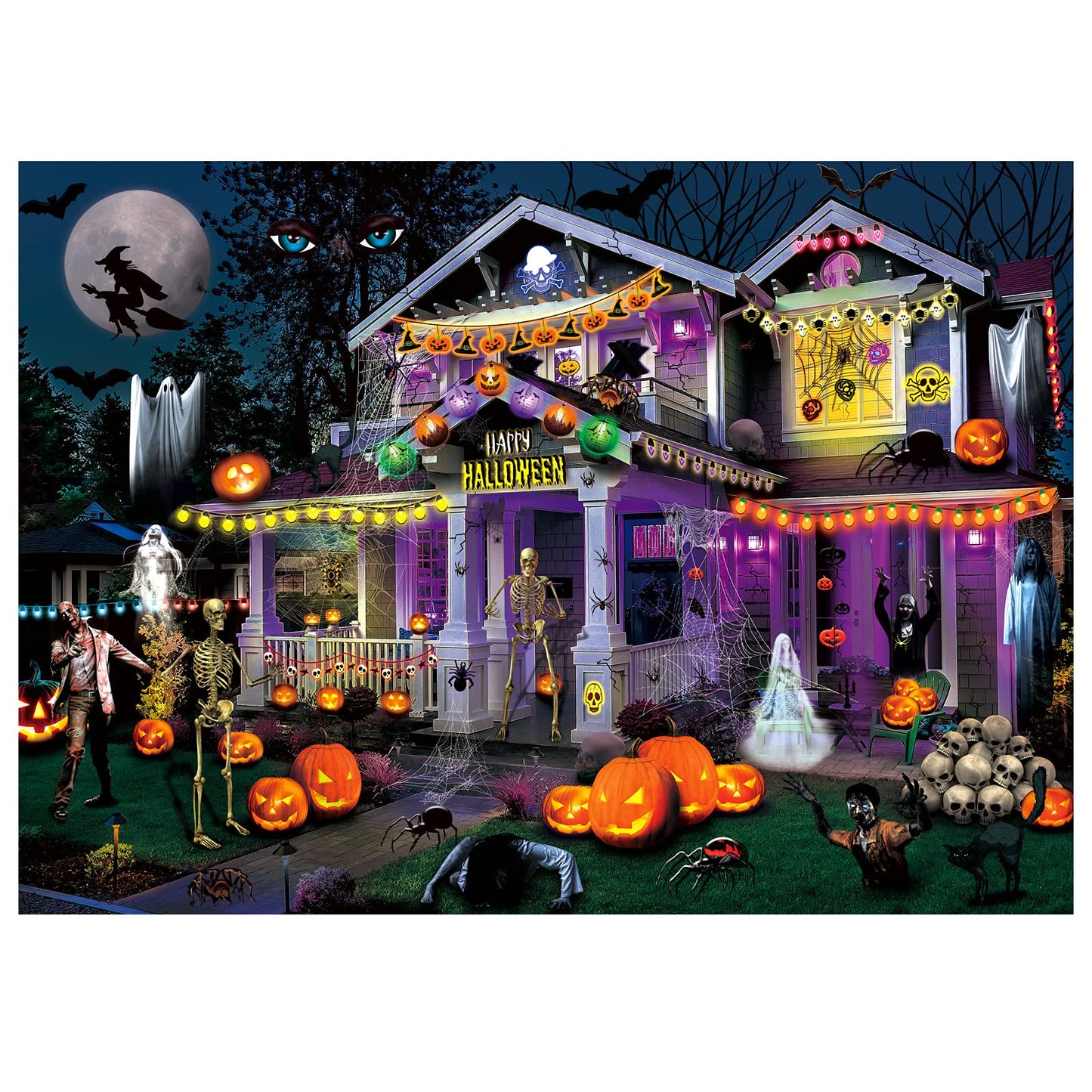 Halloween Puzzles 1000 Pieces for Adults - 27.5" x 20" (Halloween Haunted House)