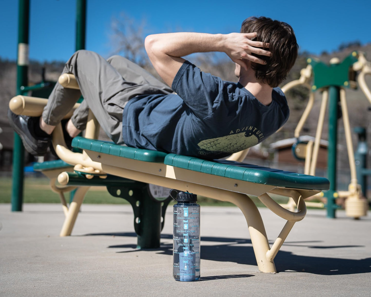 Epic Nalgene Filtered Motivational Water Bottle | Water Bottles With Times To Drink | USA Made Bottle and Filter | Dishwasher Safe | BPA Free with Time Marker | Removes 99.99% Tap Water Impurities